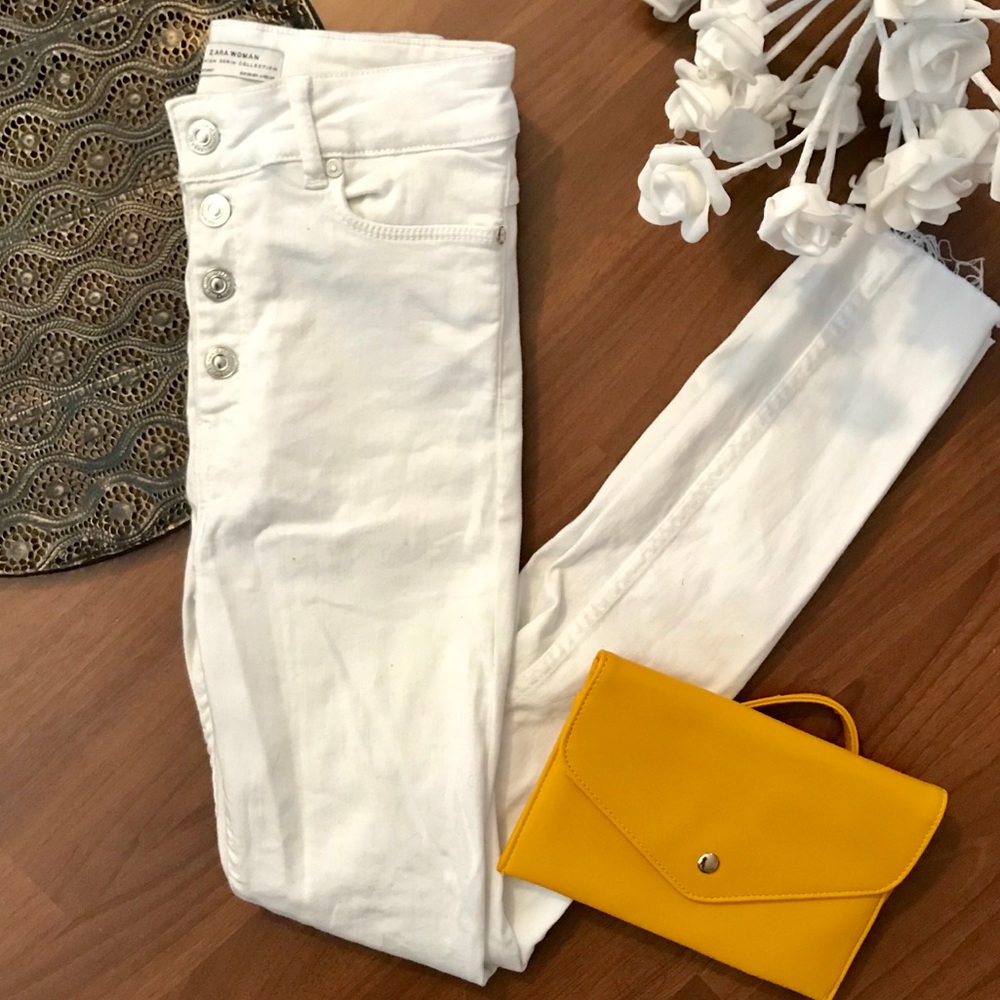 Zara Woman Premium Denim Collection Jeans White